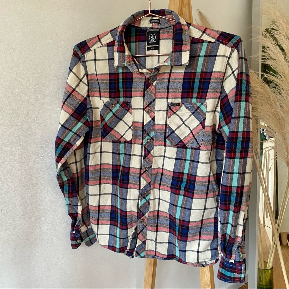 Vans flannel plaid button down shirt